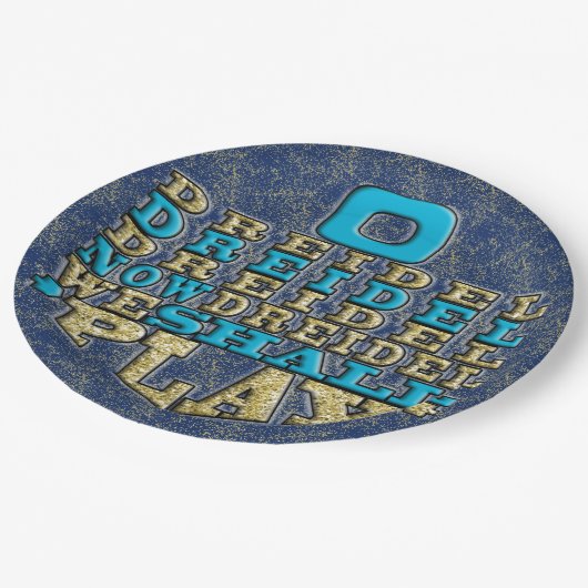 Hanukkah ODreidel Papieren Bordje (Gekanteld)