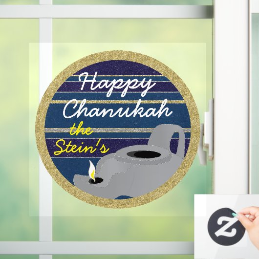 Hanukkah Oil Lamp Window Cling Raamsticker (Huis)