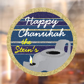 Hanukkah Oil Lamp Window Cling Raamsticker (Vel 2)