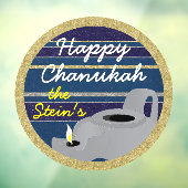 Hanukkah Oil Lamp Window Cling Raamsticker (Vel 3)