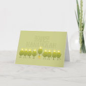 Hanukkah Olive Menorah | Green Corporate Logo Kaart (Voorkant)
