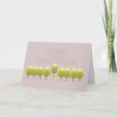 Hanukkah Olive Menorah | Mauve Corporate Logo Kaart (Voorkant)