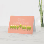 Hanukkah Olive Menorah | Peach Corporate Logo Kaart (Voorkant)