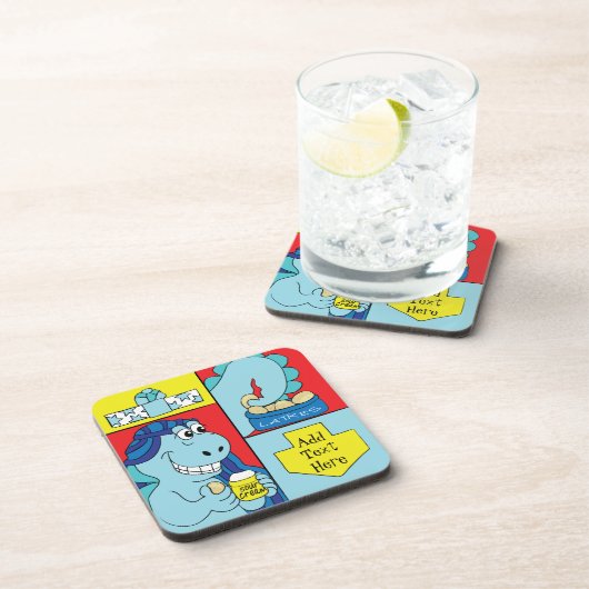 Hanukkah Onderzetter personaliseert DinoLatke Eate (Rechterzijde)