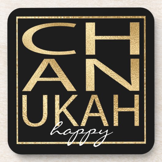 Hanukkah Onderzetters Chanukah Gold (Voorkant)