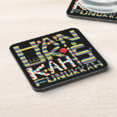 Hanukkah Onderzetters Hanukkah is Funukkah Stripes (Linkerzijde)