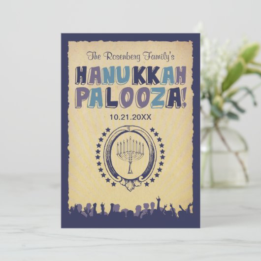 Hanukkah Palooza Uitnodiging (Staand voorkant)
