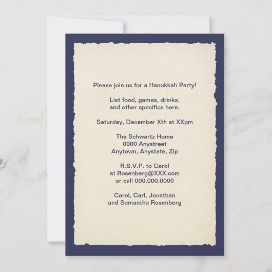 Hanukkah Palooza Uitnodiging (Achterkant)