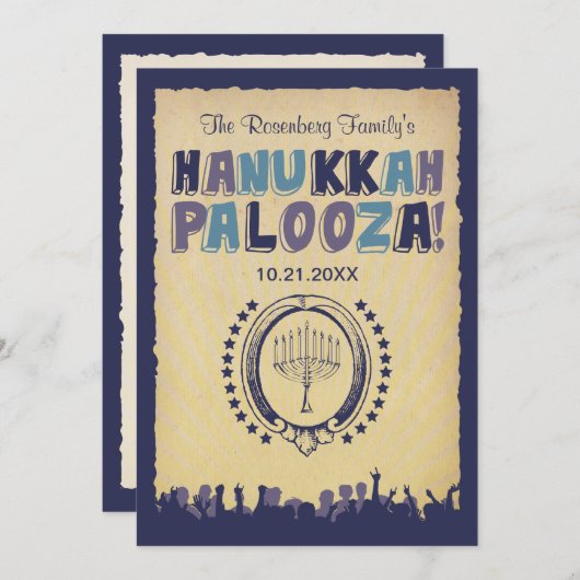 Hanukkah Palooza Uitnodiging (Voorkant / Achterkant)