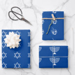 Hanukkah-papierbladen overpakken inpakpapier vel<br><div class="desc">Hanukkah Wrapping Paper Sheets zijn perfect voor je Hanukkah-viering.</div>
