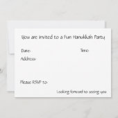 HANUKKAH PARTIJ INVITATIE Funny Cute Fish dreidel Kaart (Achterkant)