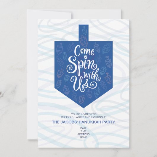 Hanukkah Party Invitation / kom met ons mee Kaart (Voorkant)