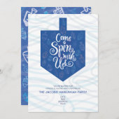 Hanukkah Party Invitation / kom met ons mee Kaart (Voorkant / Achterkant)