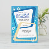 Hanukkah Party Invitations Retro Kaart (Staand voorkant)