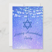 Hanukkah Party Lights Glitter Blue Star David Kaart (Voorkant)