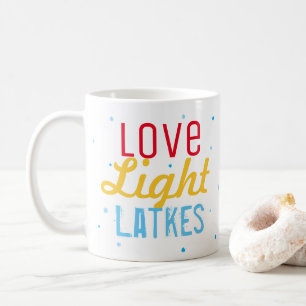 Hanukkah Party Love Light Latkes gepersonaliseerd Koffiemok