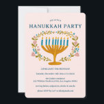 HANUKKAH PARTY Menorah bloemenkrans CUSTOM Kaart<br><div class="desc">Hand getekende bloemen door mij voor u. Voeg je eigen tekst toe aan de voorkant van de kaart of verander de achtergrondkleuren. Alles is aanpasbaar. Ook verkrijgbaar als digitale download of als briefkaart-uitnodiging. Voor meer design en kleuren check mijn shop! Of laat het me weten als je iets op maat...</div>