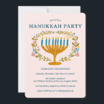 HANUKKAH PARTY Menorah bloemenkrans CUSTOM Kaart<br><div class="desc">Hand getekende bloemen door mij voor u. Voeg je eigen tekst toe aan de voorkant van de kaart of verander de achtergrondkleuren. Alles is aanpasbaar. Ook verkrijgbaar als digitale download of als briefkaart-uitnodiging. Voor meer design en kleuren check mijn shop! Of laat het me weten als je iets op maat...</div>