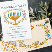 HANUKKAH PARTY Menorah bloemenkrans CUSTOM Kaart