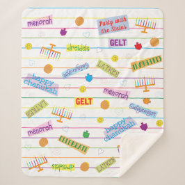 Hanukkah Party Sherpa Blanket/Medium Sherpa Deken