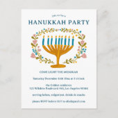 HANUKKAH PARTY Uitnodiging bloemenkrans CUSTOM (Voorkant)