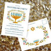 HANUKKAH PARTY Uitnodiging bloemenkrans CUSTOM