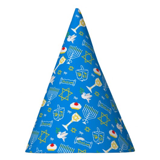 Hanukkah Pattern Feesthoedjes (Rechts)