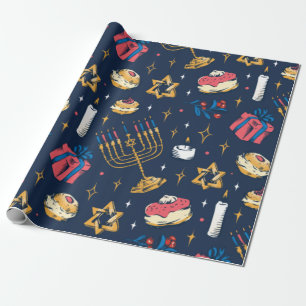 Hanukkah Pattern Hannukkah Jewish Gift Cute Summer Cadeaupapier