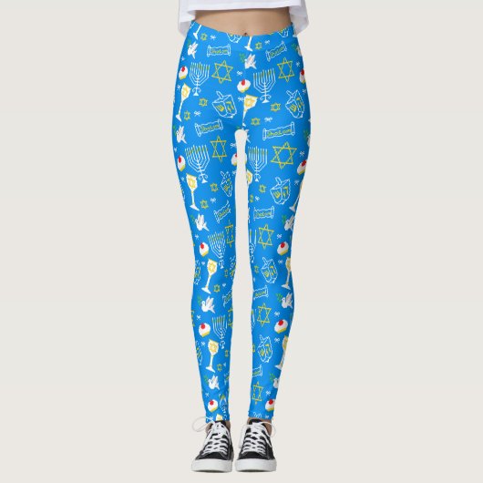 Hanukkah Pattern Leggings (Voorkant)
