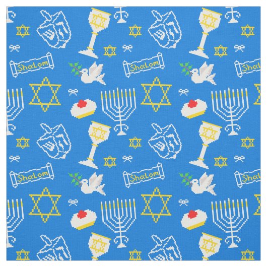 Hanukkah Pattern Stof (Swatch)