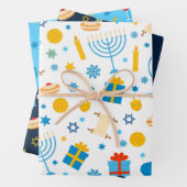 Hanukkah Pattern Wrapping Paper (In situ)