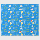 Hanukkah Pattern Wrapping Paper Cadeaupapier (Vlak)