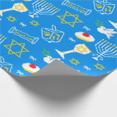 Hanukkah Pattern Wrapping Paper Cadeaupapier (Hoek)