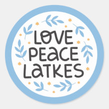 Hanukkah Peace and Latkes Sticker