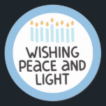 Hanukkah Peace and Light Sticker<br><div class="desc">Hanukkah-ontwerp.</div>