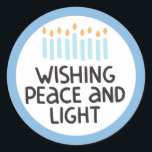 Hanukkah Peace and Light Sticker<br><div class="desc">Hanukkah-ontwerp.</div>