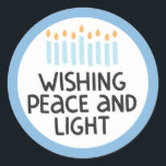 Hanukkah Peace and Light Sticker<br><div class="desc">Hanukkah-ontwerp.</div>