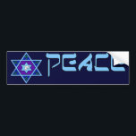 Hanukkah Peace Art Bumpersticker<br><div class="desc">Blauwen van alle schoppen,  lila en lavender in een bloesvorm met een zeszijdige ster in het midden is een geweldige manier om Hanoeka te vieren en tegelijkertijd je individualiteit te uiten.</div>