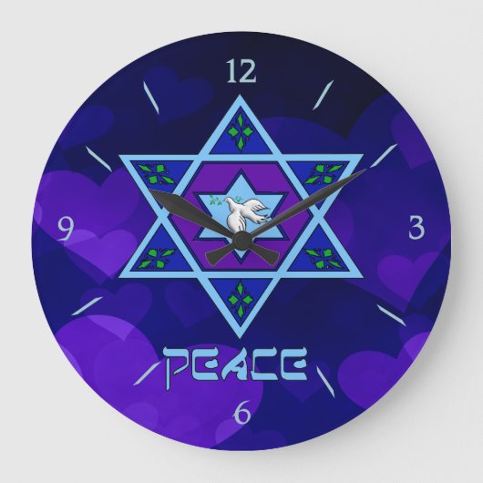 Hanukkah Peace Art Grote Klok (Voorkant)