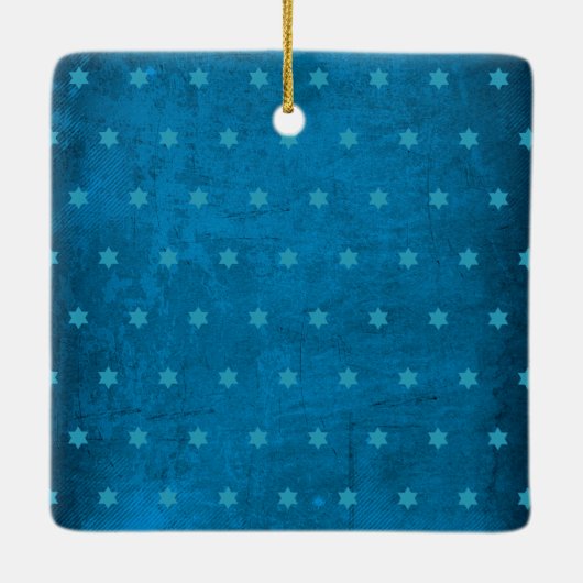 Hanukkah Peace Love Light, Yellow Menorah Keepomwi Keramisch Ornament (Achterkant)