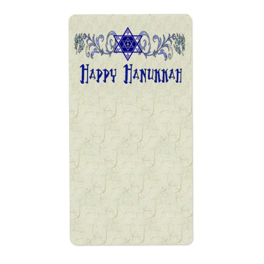 Hanukkah Peace Star Etiket (Voorkant)