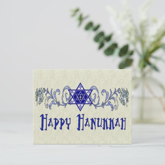Hanukkah Peace Star Feestdagenkaart (Staand voorkant)