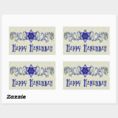 Hanukkah Peace Star Rechthoekige Sticker (Vel)