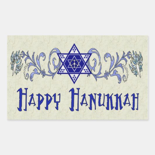 Hanukkah Peace Star Rechthoekige Sticker (Voorkant)