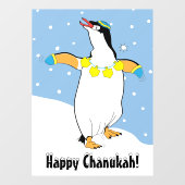 Hanukkah Penguin in the Snow Window Cling Raamsticker (Vel)