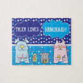 Hanukkah "PETS" gepersonaliseerde puzzle Legpuzzel (Horizontaal)