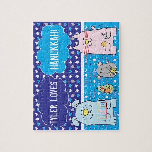 Hanukkah "PETS" gepersonaliseerde puzzle Legpuzzel (Verticaal)