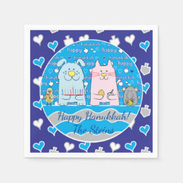 Hanukkah Pets Napkins Cocktail Personaliseren Servet