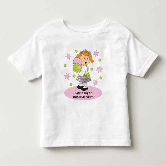 Hanukkah Peuter's Ruffle Jurk Personaliseren Kinder Shirts (Voorkant)