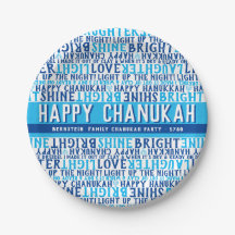 HANUKKAH Phases Love Licht Lachen Funky Type Blauw